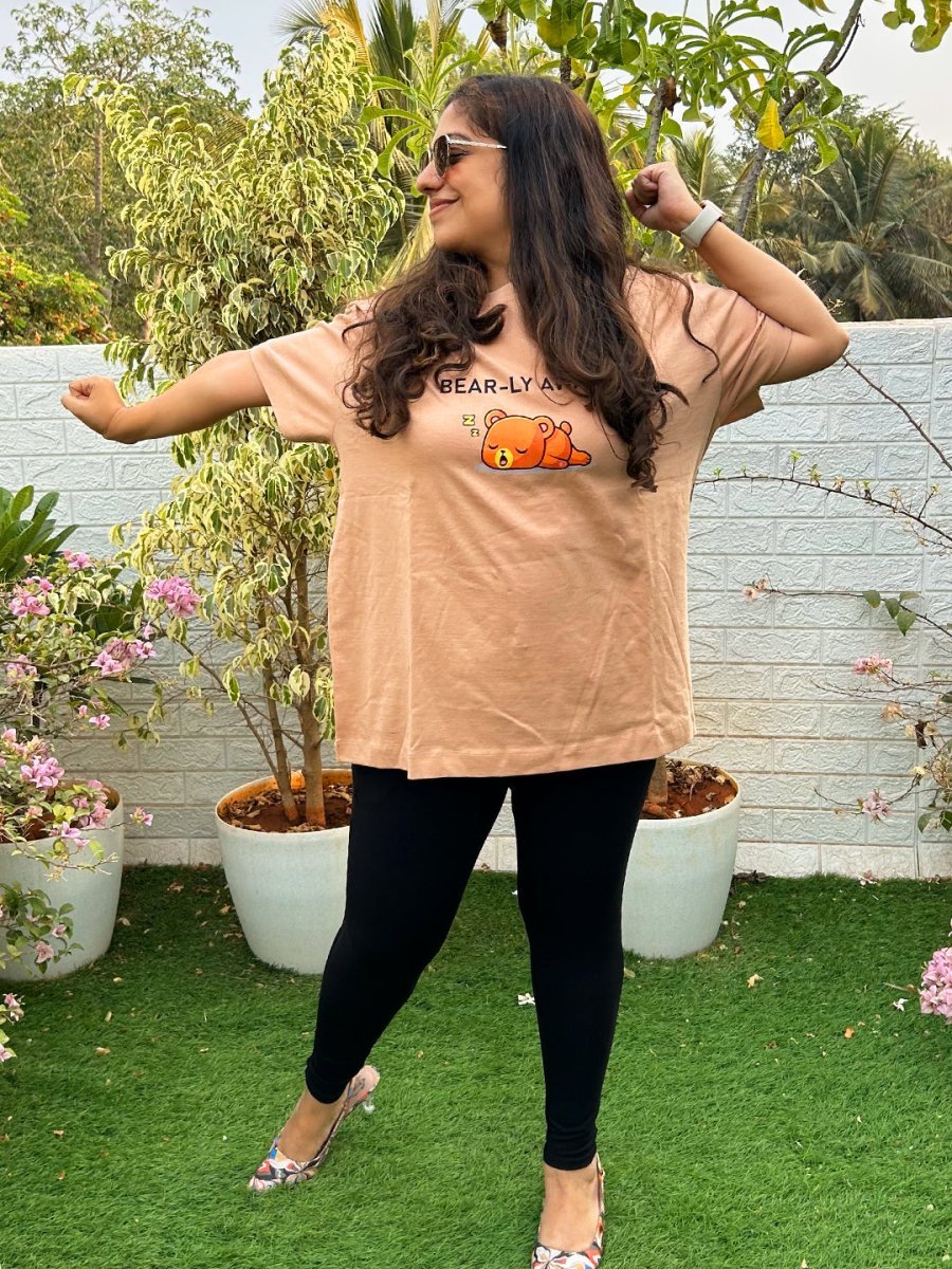 Bearly Awake Oversized Mumma T shirt - MAT-SC-BRAWO-S