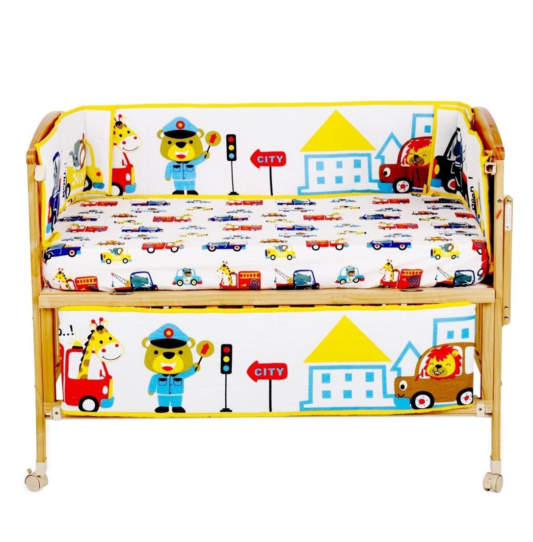 Beep Beep - 4 Section Crib Rails Protector Bumper Set - BPR - BPBPIN