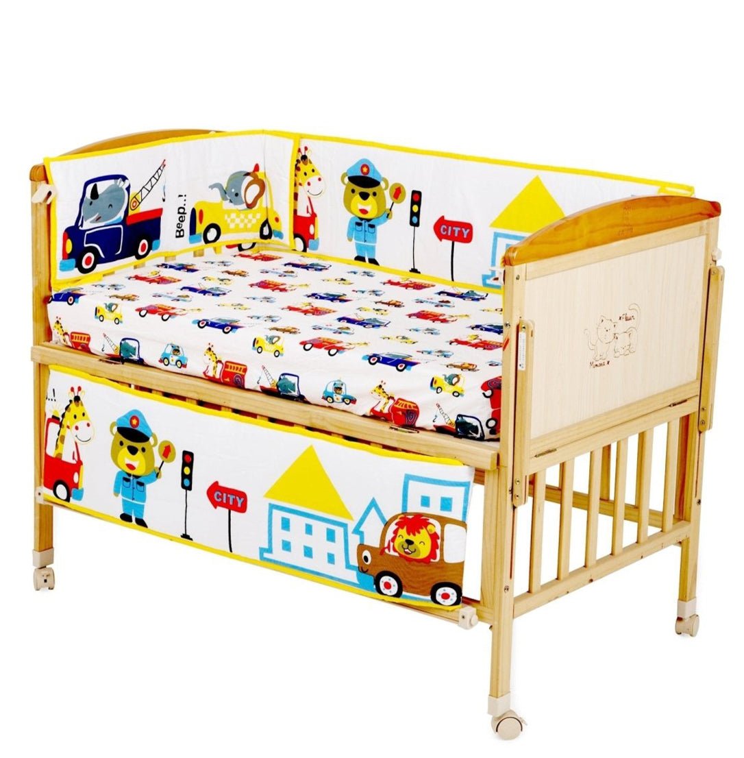 Beep Beep - 4 Section Crib Rails Protector Bumper Set - BPR - BPBPIN
