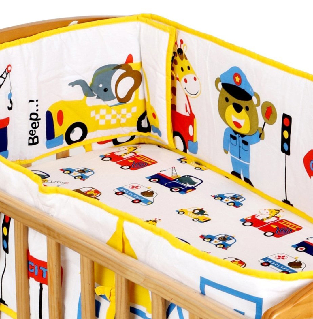 Beep Beep -  4 Section Crib Rails Protector Bumper Set