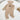 Beige Knitted bow Full Sleeves Jumpsuit Winter Romper with Cap for Tiny Toddlers - 3 - 6 Months Winter Wear