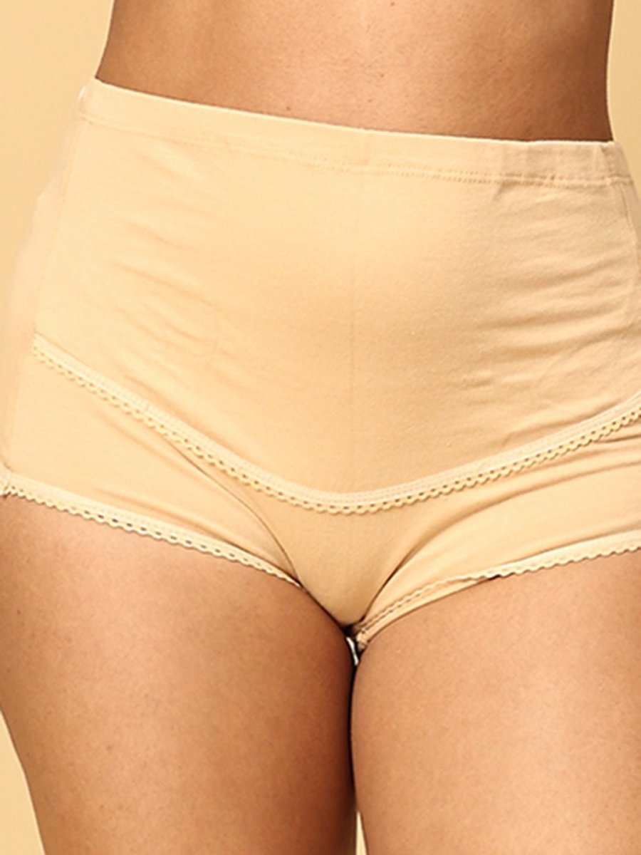 Beige Mama Over Belly Support Panties - MLGR-BGHWP-S