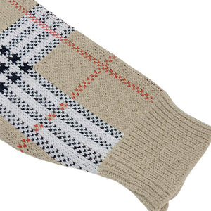 Beige sailor Checkered Collar Knitted Frock Winter wear - Little Surprise BoxBeige sailor Checkered Collar Knitted Frock Winter wear