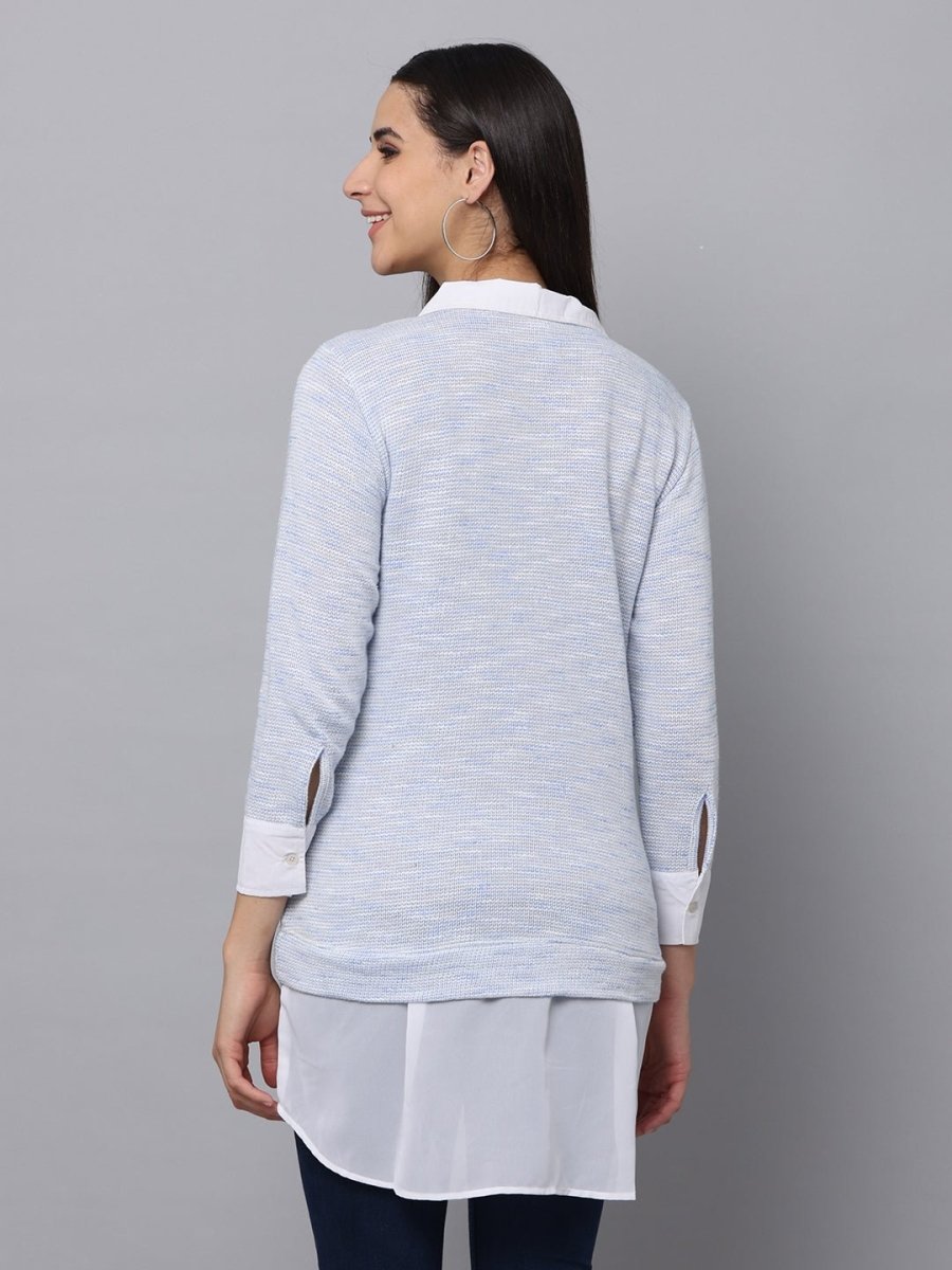 Bel Air Blue Maternity Knit Top With Nursing - MAT-BLAIRB-S