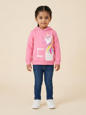 Believe In Unicorn Magic Hooded Sweatshirt - 0-6 Months Kids Winter Hoodies