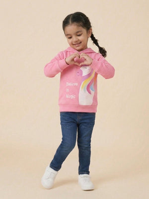 Believe In Unicorn Magic Hooded Sweatshirt - 0-6 Months Kids Winter Hoodies