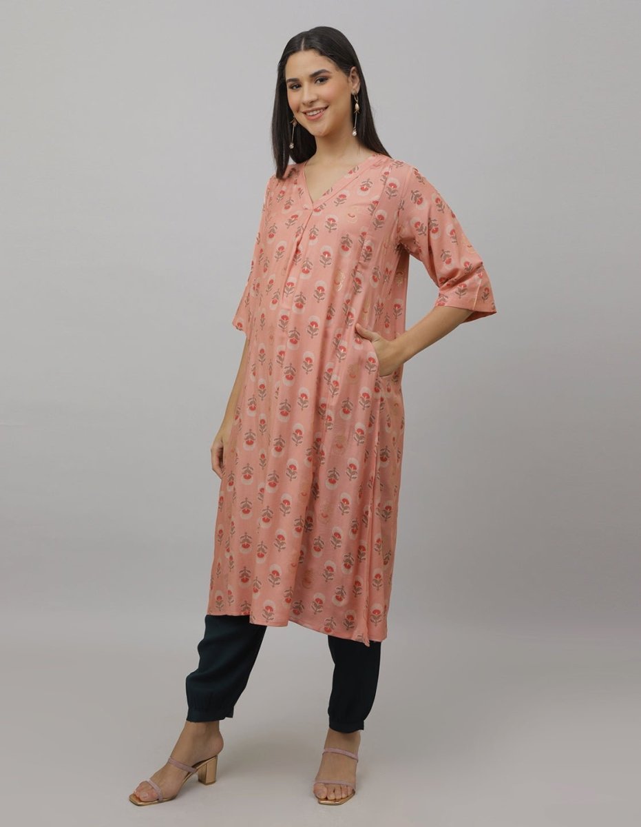 Bellini Blush Maternity and Nursing Kurta Set - MEW-SK-PCHMS-S