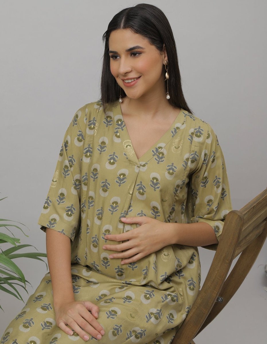 Bellini Blush Maternity and Nursing Kurta Set - MEW-SK-PCHMS-S