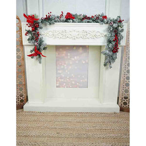 Berry & Bows themed Red & White Bushy Christmas garland with fillers, 6.5 feet - Christmas