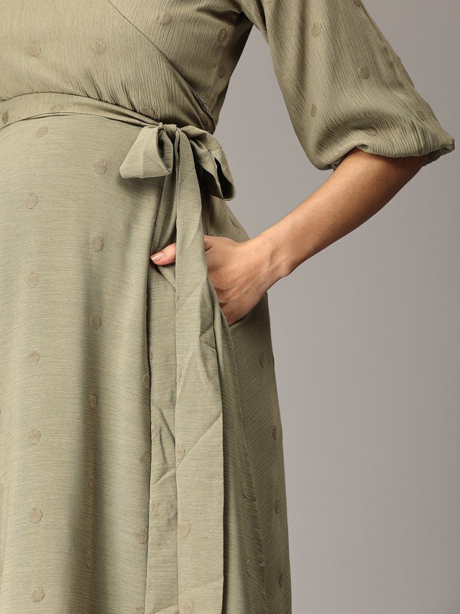 Best Pesto Wrap Maternity Dress - DRS-SK-OLVWR-S