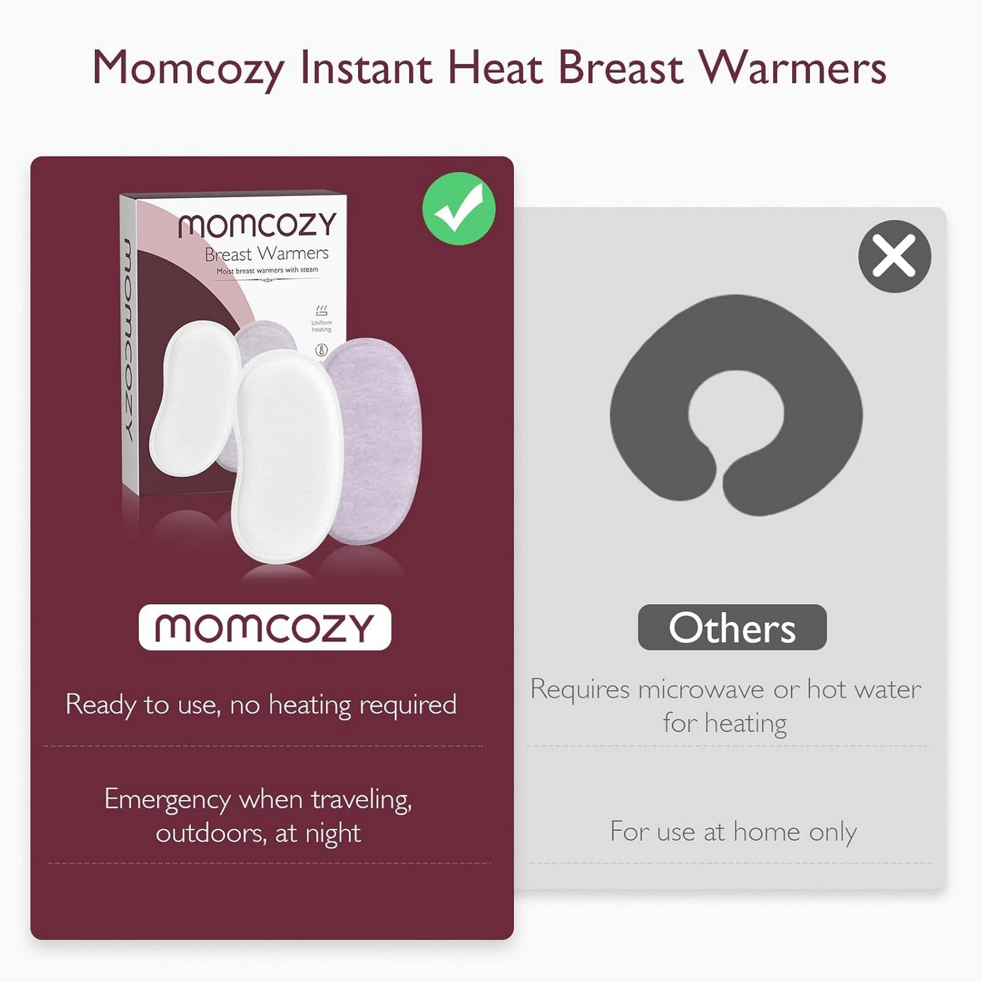 Momcozy Instant Heat Breast Warmers Maternity Accessory White & Lilac