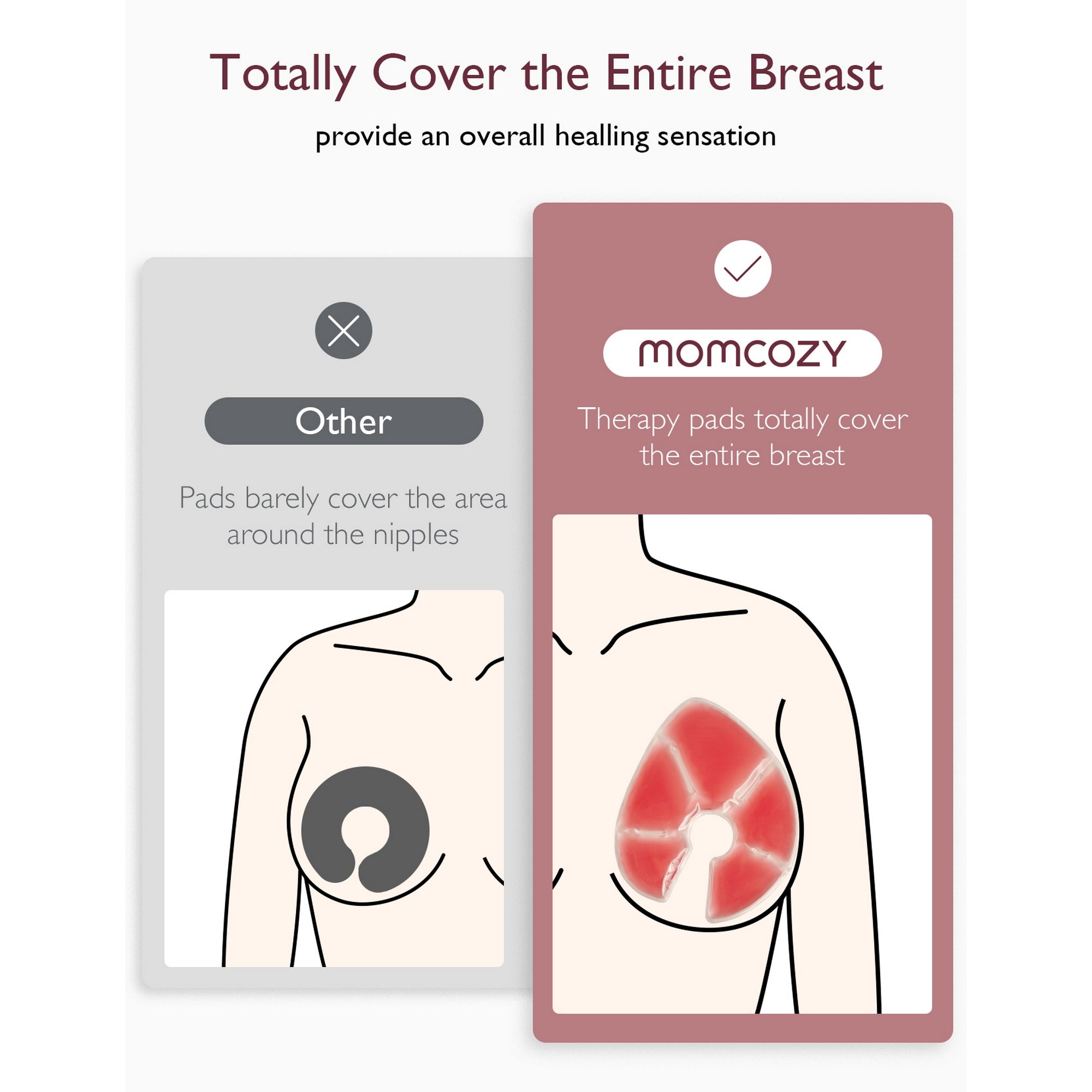 Momcozy Large Reusable Breast Therapy Hot & Cold  Breast Pad Maternity Accessory Pink