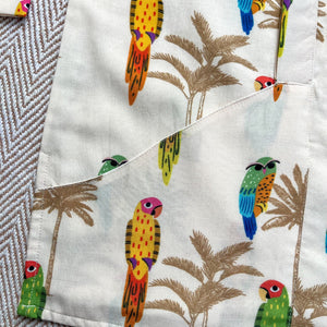 Bhaakur Chanderi 'Parrot Party' Kurta Set for Boys | The Mom Store - 0-6Months Kurta Pyjama Set