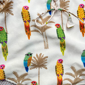 Bhaakur Chanderi 'Parrot Party' Kurta Set for Girls | The Mom Store - 0-6Months Kurta Pyjama Set