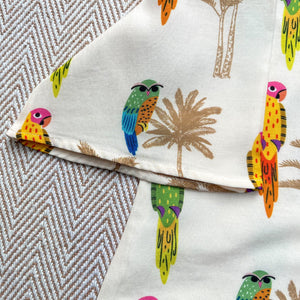 Bhaakur Chanderi 'Parrot Party' Kurta Set for Girls | The Mom Store - 0-6Months Kurta Pyjama Set