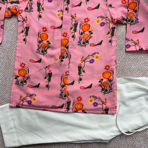 Bhaakur Chanderi 'The Pink City's Peacock' Kurta Set for Boys | The Mom Store - 0-6Months Kurta Pyjama Set