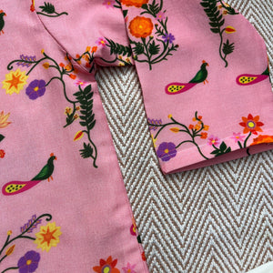 Bhaakur Chanderi 'The Pink City's Peacock' Kurta Set for Boys | The Mom Store - 0-6Months Kurta Pyjama Set