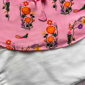 Bhaakur Chanderi 'The Pink City's Peacock' Kurta Set for Girls | The Mom Store - 0-6Months Kurta Pyjama Set