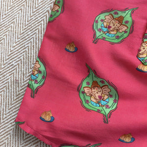 Bhaakur Chanderi Unisex 'In the Light of Lord Ganesha' Kurta Set | The Mom Store - 0-6Months Kurta Pyjama Set