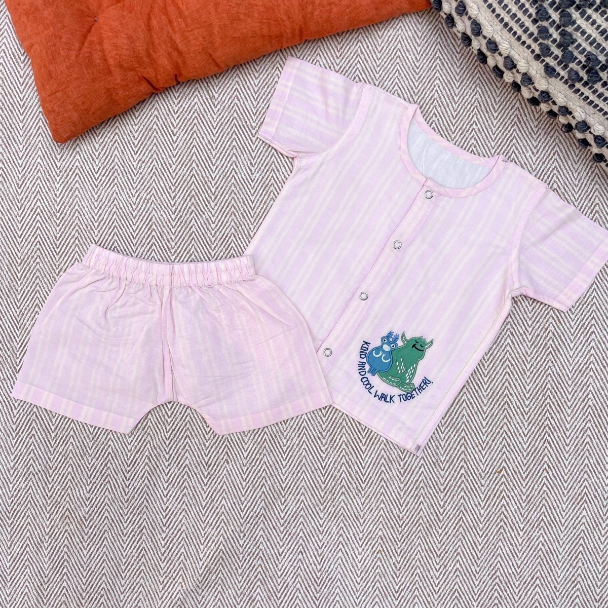 Bhaakur Cotton Jhabla Set- Kind And Cool - Kind-and-Cool-Set-0-3M