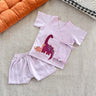 Bhaakur Dino Voile Jhabla Set - SET-LAV-DINO-0-3M