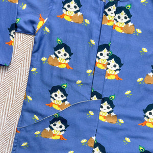 Bhaakur Mul Chanderi 'Nanha Krishna' Kurta for Boys | The Mom Store - 0-6Months Kurta Pyjama Set