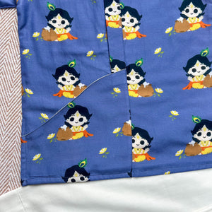 Bhaakur Mul Chanderi 'Nanha Krishna' Kurta for Boys | The Mom Store - 0-6Months Kurta Pyjama Set