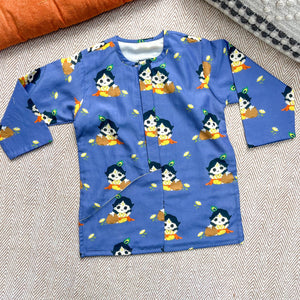 Bhaakur Mul Chanderi 'Nanha Krishna' Kurta for Boys | The Mom Store - 0-6Months Kurta Pyjama Set
