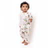 Bhaakur Muslin Full Sleeves Jhabla Set - Monkeying around - MU - SET - W - MON - 3 - 6 Months