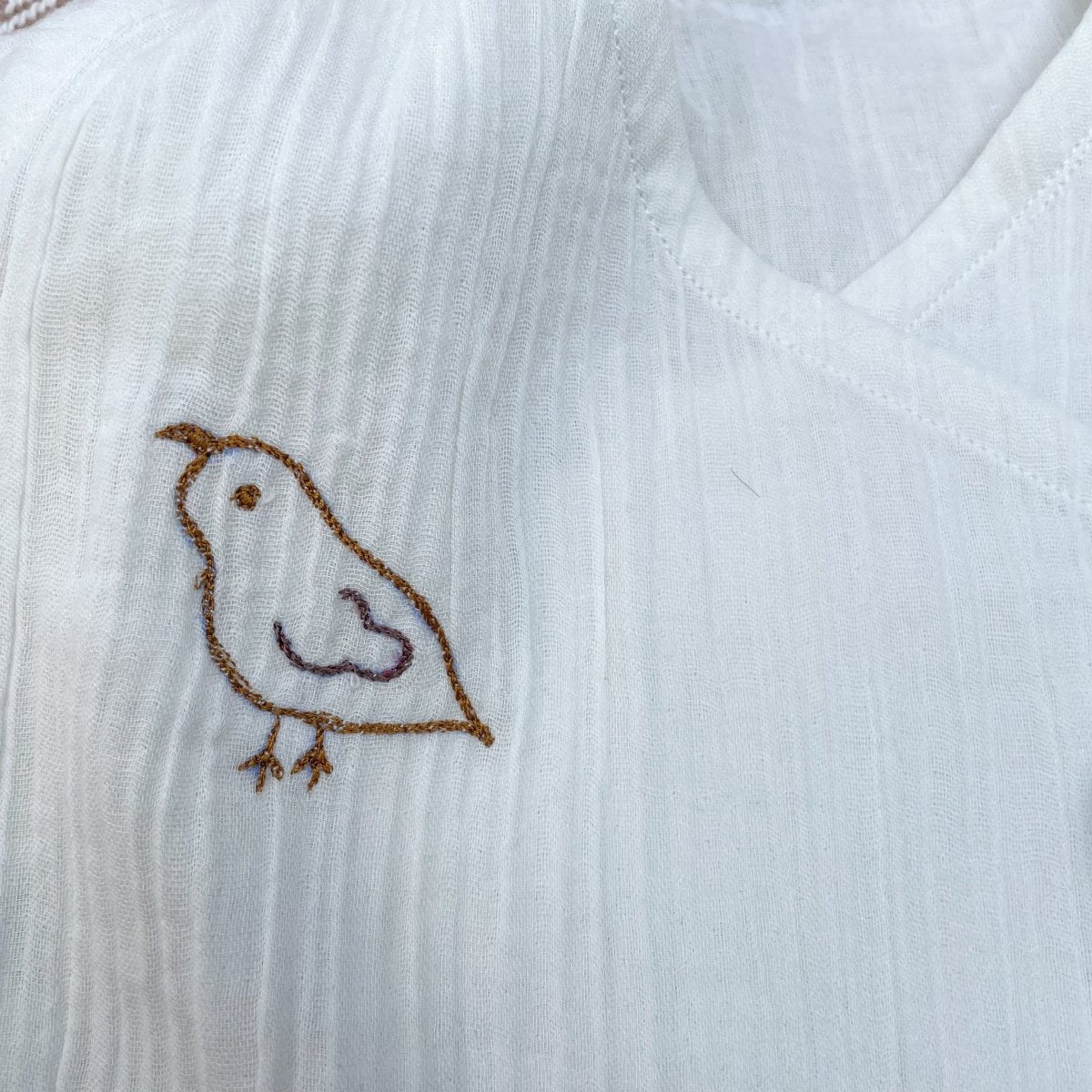 Bhaakur Muslin Jhabla Set- Bird - Wrinkled-Set-Bird-0-3M