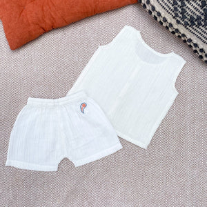 Bhaakur Muslin Jhabla Set- Space - Wrinkled-Set-Space-0-3M