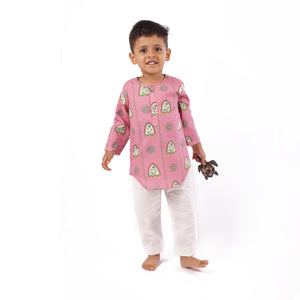 Bhaakur Nani Ghar Ka Champa Unisex Kurta Set | The Mom Store - 0-6Months Kurta Pyjama Set