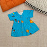 Bhaakur Organic Cotton Frock Infants And Toddlers Kite Print - Blue - FROCK - KITE - PRINT - 3 - 6M