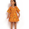 Bhaakur Organic Cotton Frock Infants And Toddlers Marigold Orange - FROCK - MARIGOLD - O - PRINT - 3 - 6M