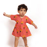 Bhaakur Organic Cotton Frock Infants And Toddlers Marigold Pink - FROCK - MARIGOLD - P - PRINT - 3 - 6M