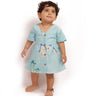 Bhaakur Organic Cotton Frock Infants And Toddlers Penguin Print - Blue - FROCK - PENGUIN - PRINT - 3 - 6M
