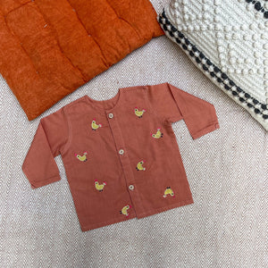 Bhaakur Organic Cotton Full Sleeves Jhabla with Two Pyjamas - JHAB - B - TW - PYJA - 0 - 3 Months