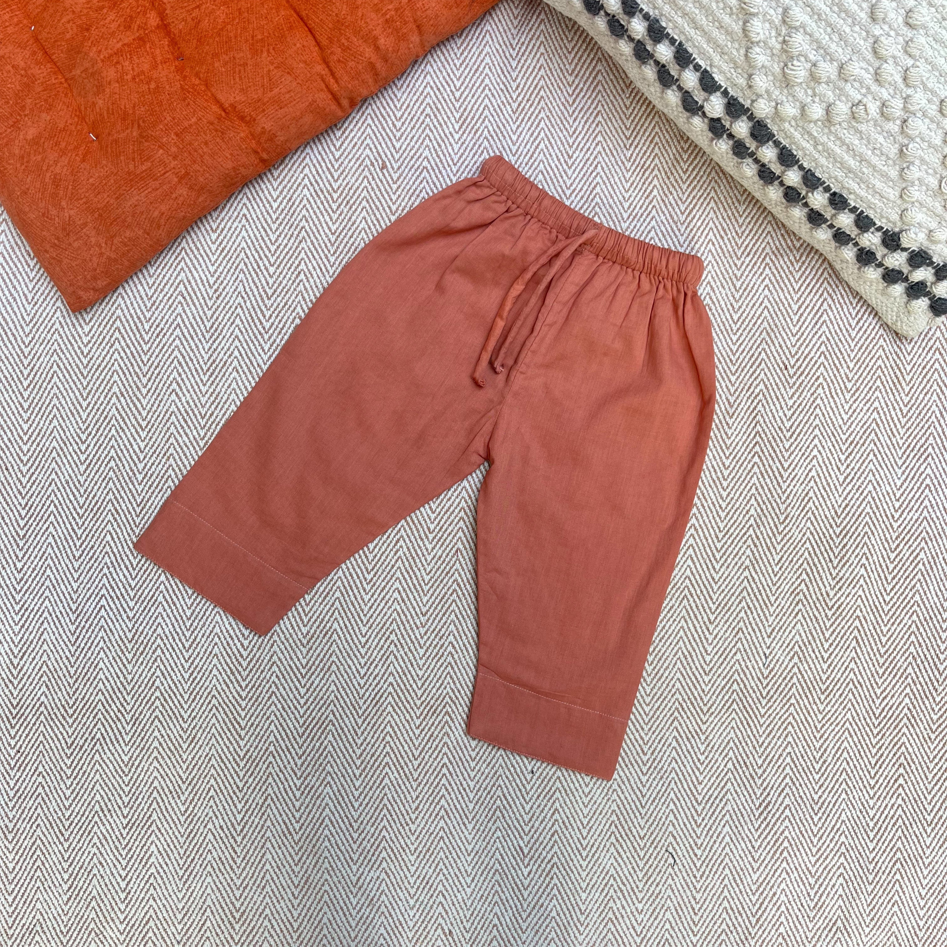 Bhaakur Organic Cotton Full Sleeves Jhabla with Two Pyjamas - Monkey - JHAB - W - TW - PYJA - 0 - 3 Months