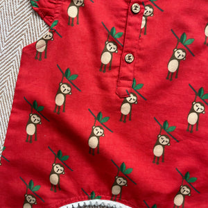 Bhaakur Organic Cotton Monkey Kurta Set for Girls | The Mom Store - 0-6Months Kurta Pyjama Set