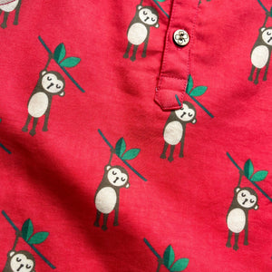 Bhaakur Organic Cotton Monkey Kurta Set for Girls | The Mom Store - 0-6Months Kurta Pyjama Set