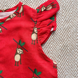 Bhaakur Organic Cotton Monkey Kurta Set for Girls | The Mom Store - 0-6Months Kurta Pyjama Set