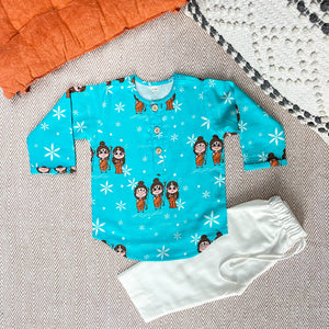 Bhaakur Organic Cotton Unisex 'Lord Ram' Kurta Set | The Mom Store - 0-6Months Kurta Pyjama Set
