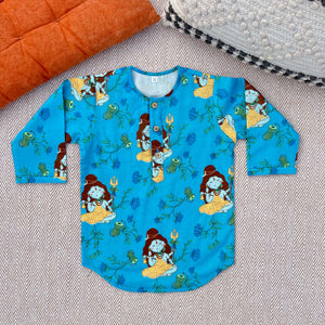 Bhaakur Organic Cotton Unisex Lord Shiva Kurta Set | The Mom Store - 0-6Months Kurta Pyjama Set