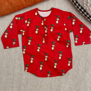 Bhaakur Organic Cotton Unisex Monkey Kurta Set | The Mom Store - 0-6Months Kurta Pyjama Set