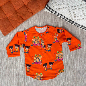 Bhaakur Organic Cotton Unisex 'My Friend Ganesha' Kurta Set | The Mom Store - 0-6Months Kurta Pyjama Set