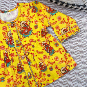 Bhaakur Organic Cotton 'Vidhya Dehi Saraswati' Kurta Set for Girls | The Mom Store - 0-6Months Kurta Pyjama Set