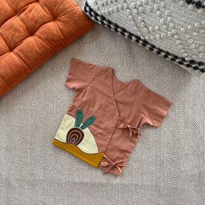 Bhaakur Set of two Voile Jhablas Dino and Beetroot - SET-LS-DI-BEET-0-3M