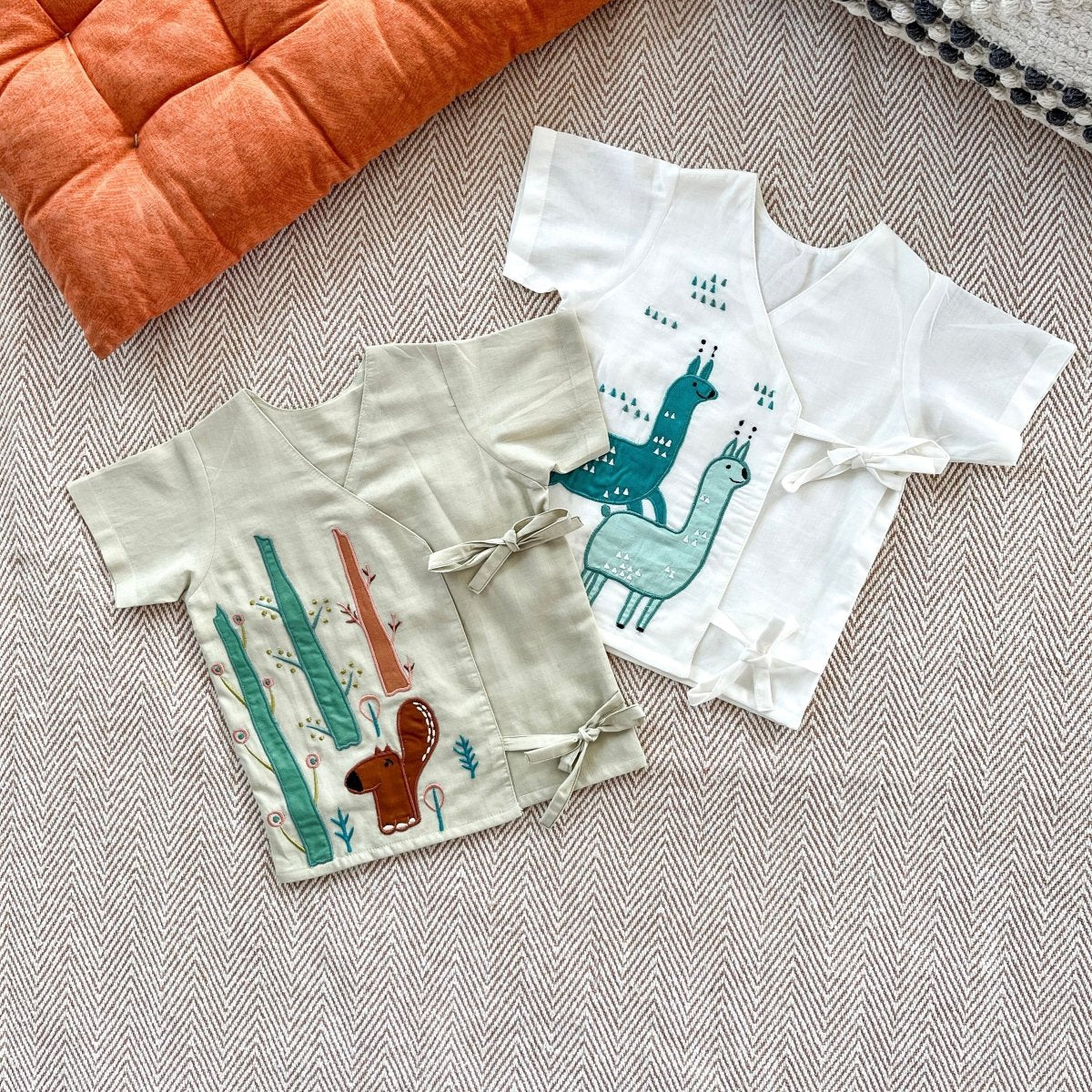 Bhaakur Set of two Voile Jhablas Squirrel and Alpaca - SET-WG-AL-SQ-0-3M