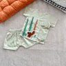 Bhaakur Squirrel Voile Jhabla Set - SET-GREEN-SQU-0-3M