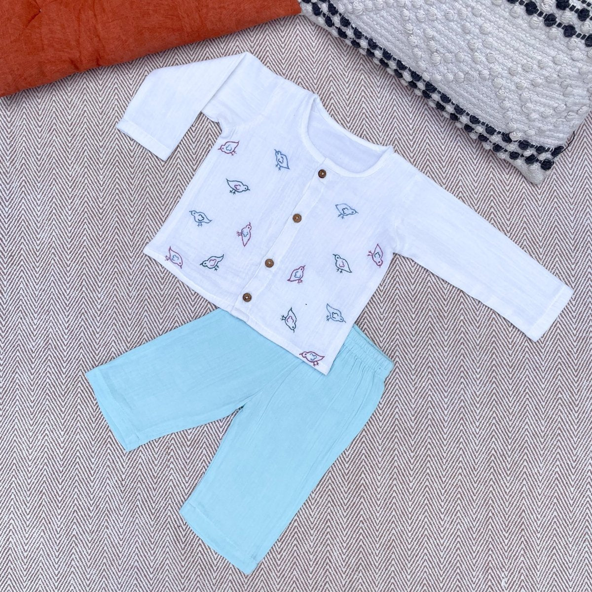 Bhaakur The Crazy Flock Muslin Set - Wrinkled Set-Flock_1